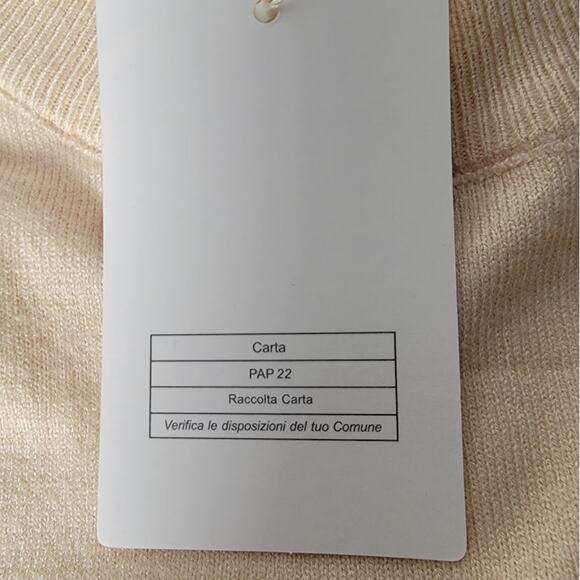 MLANM Beige Mock Neck Sweater L Lightweight Knit Long Sleeve Pullover NWT Luxury - Picture 5 of 9